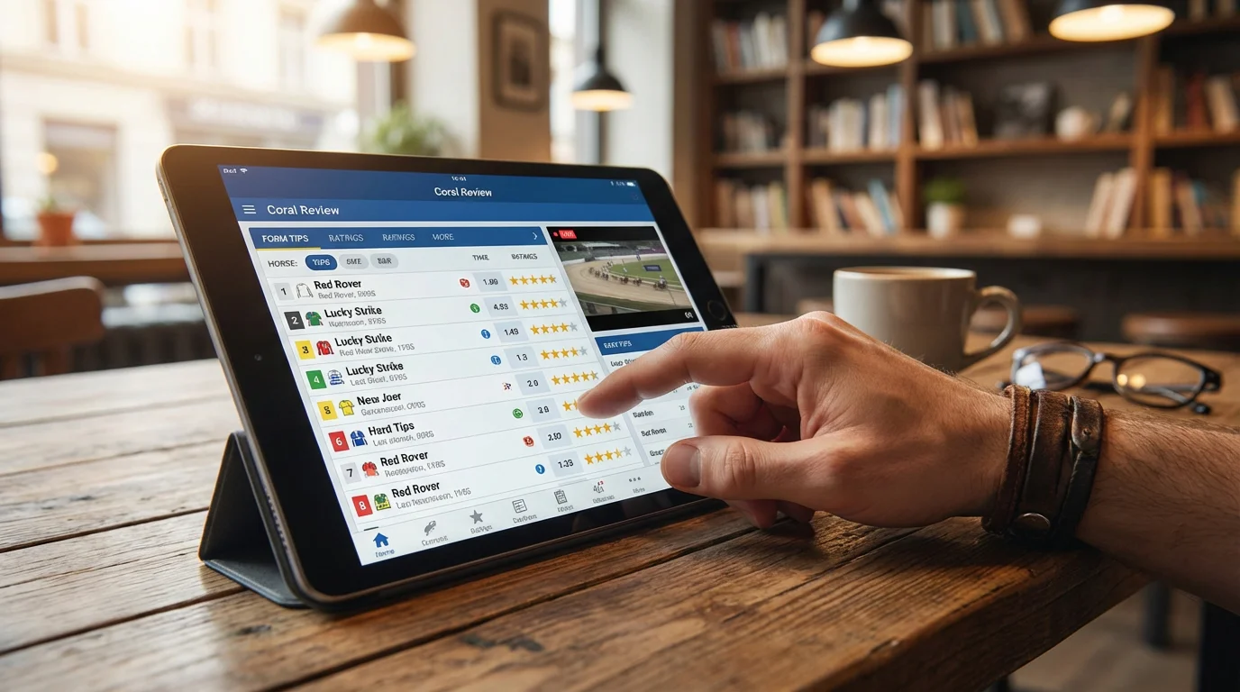 Coral greyhound racing review showing Timeform tips and live streaming interface