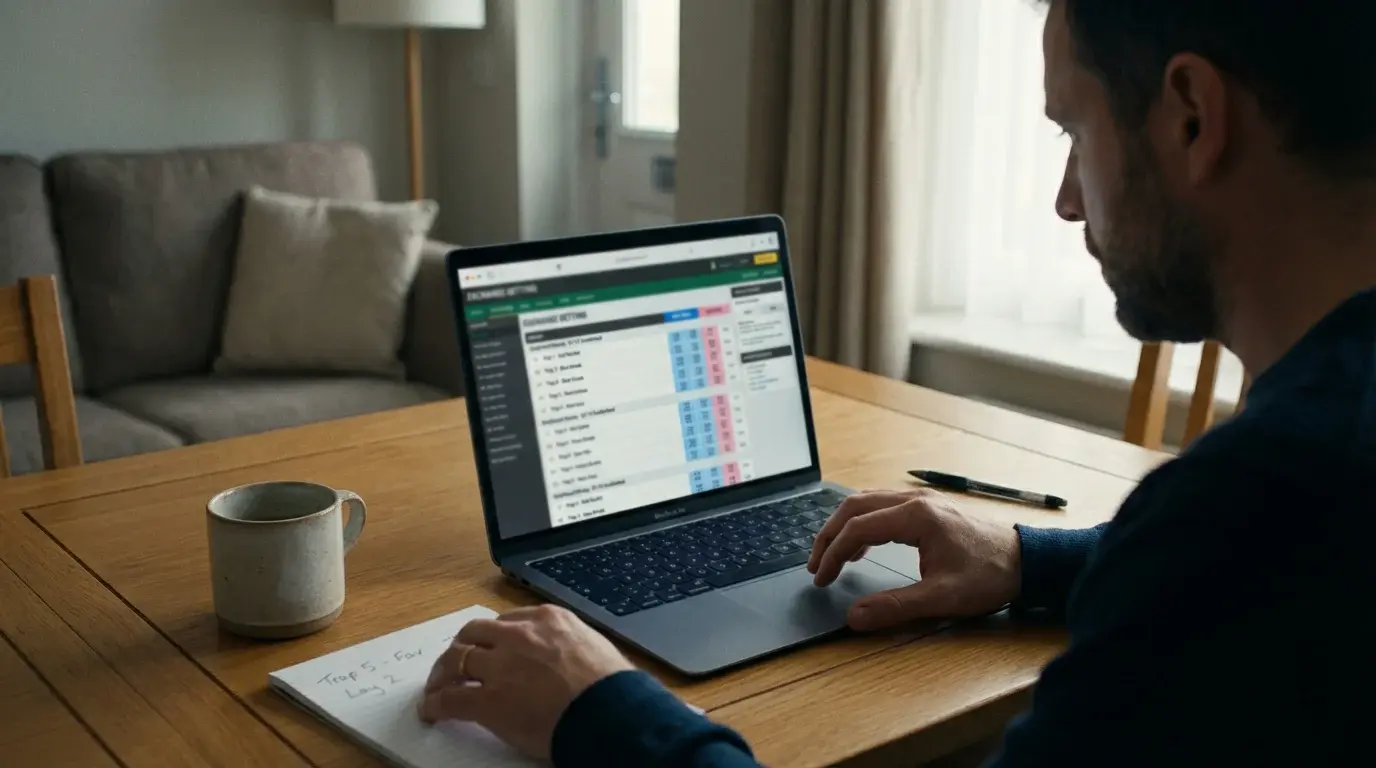 Betting exchange interface showing back and lay odds columns for a greyhound race