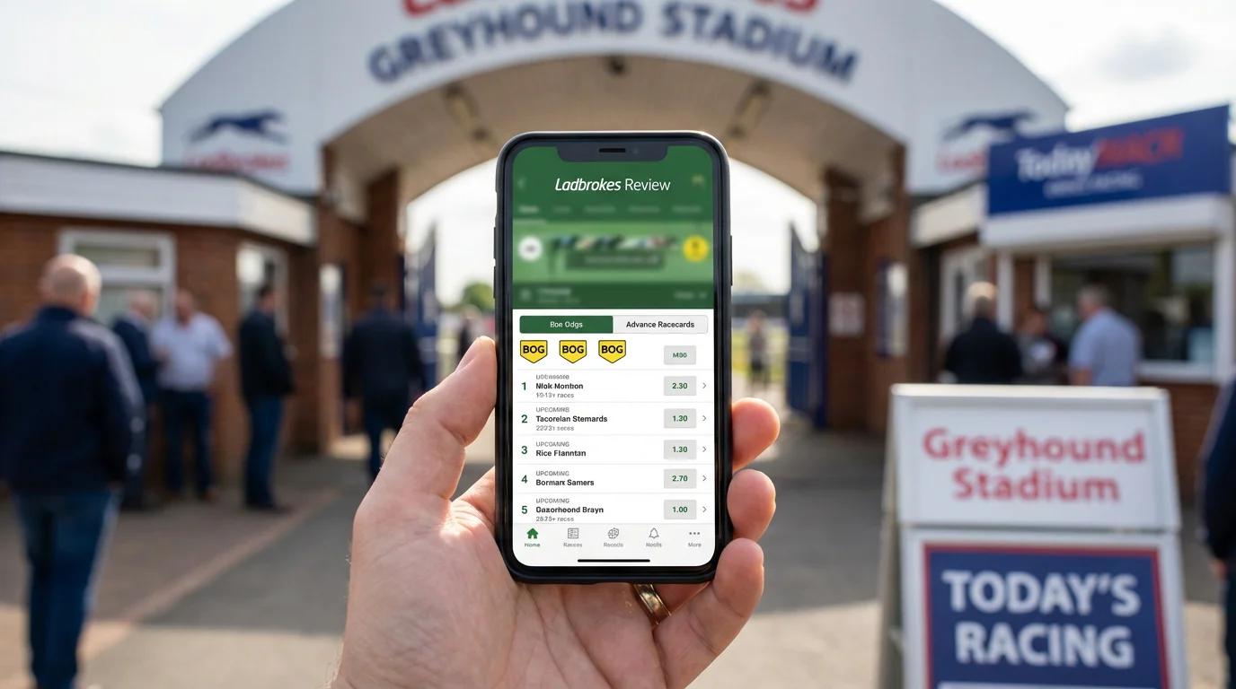Ladbrokes greyhound racing review showing best odds guaranteed and mobile app features